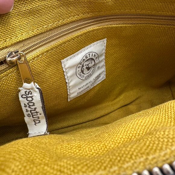 Spartina 449 Lorelei Ava Phone Crossbody Linen Herringbone and Leather - Picture 6 of 12